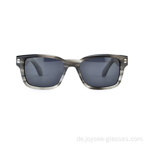 Großhandel neueste Mode Rechteck Unisex schwarz Demi Acetat Sonnenbrille